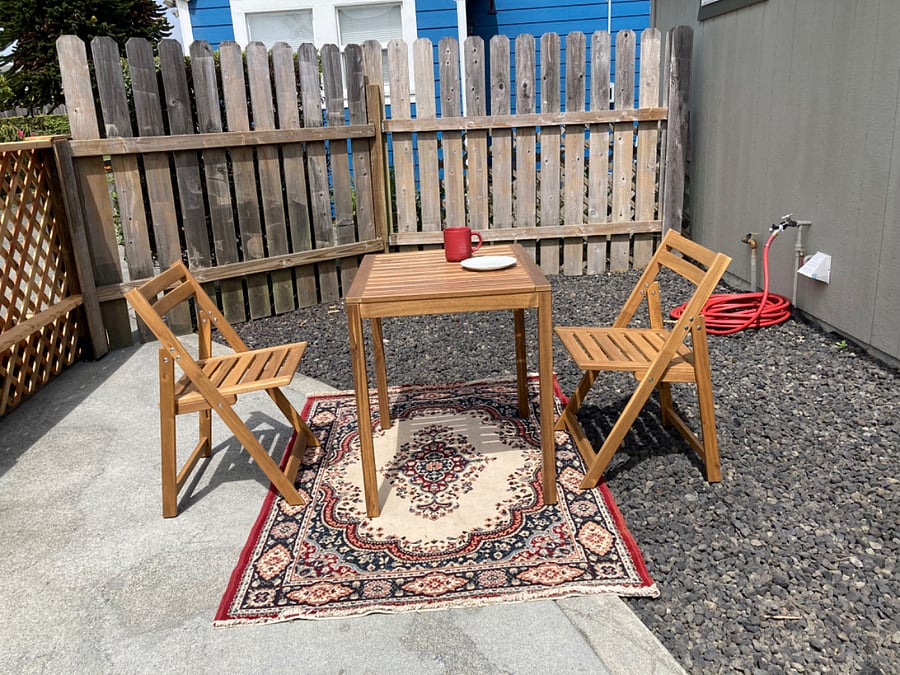 Enjoy your coffee on a quiet sunny morning