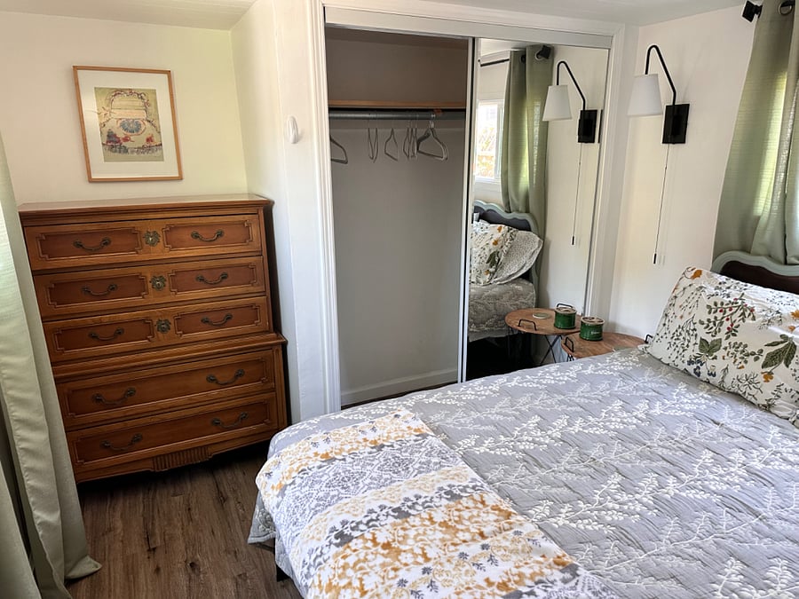Primary bedroom with queen bed