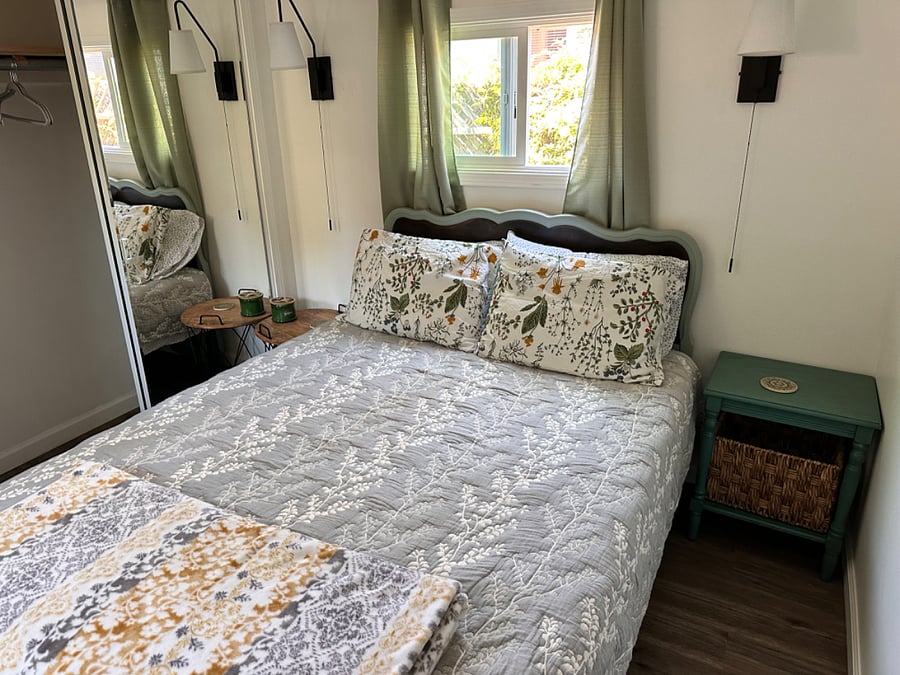 Primary bedroom with queen bed