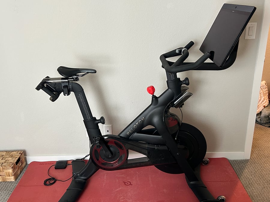 Peloton bike in guest room.