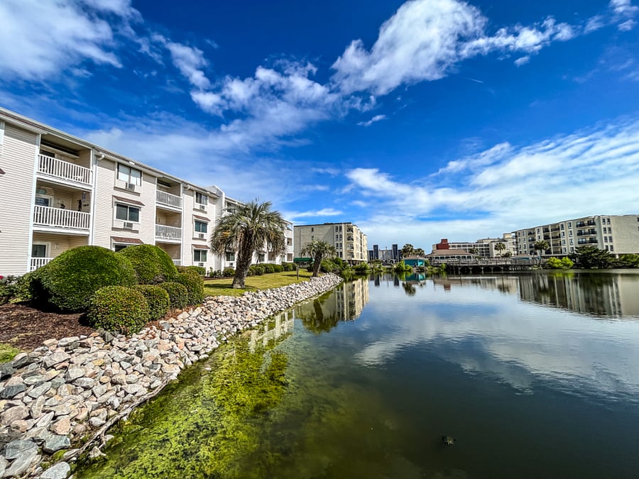 beautiful lake outside complex