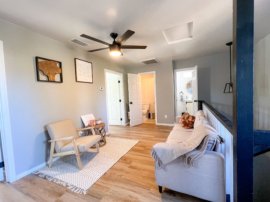 Loft angle 2 with 2 bathroom doors open