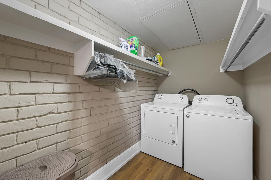 Large Laundry Room with Plenty of Room for your clothes! There are two other closets in the room that are not pictured.