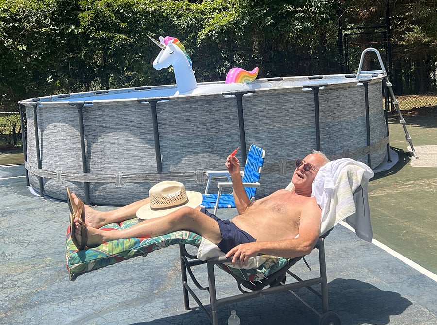 During summer months, we erect a 18' above ground pool for guests to enjoy. 