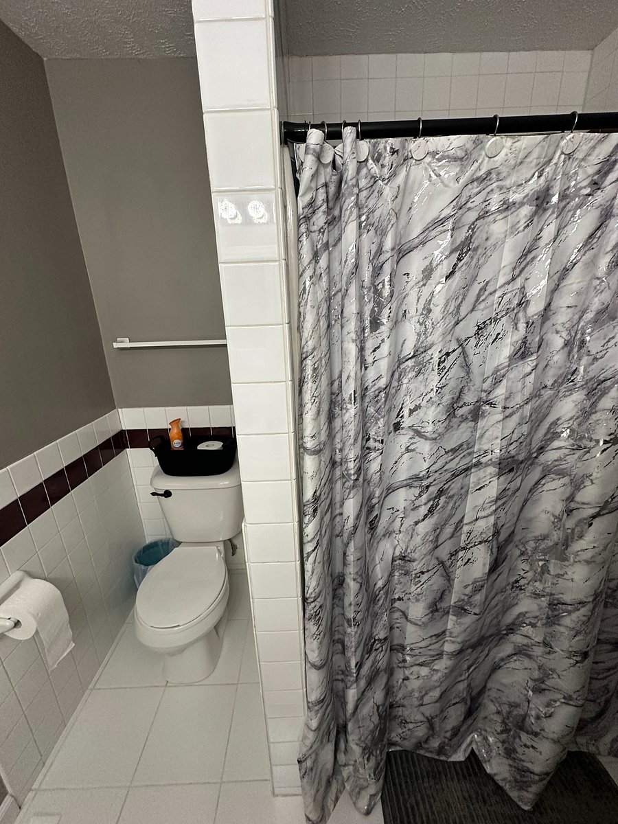 Upstairs bathroom with 36-inch shower. 