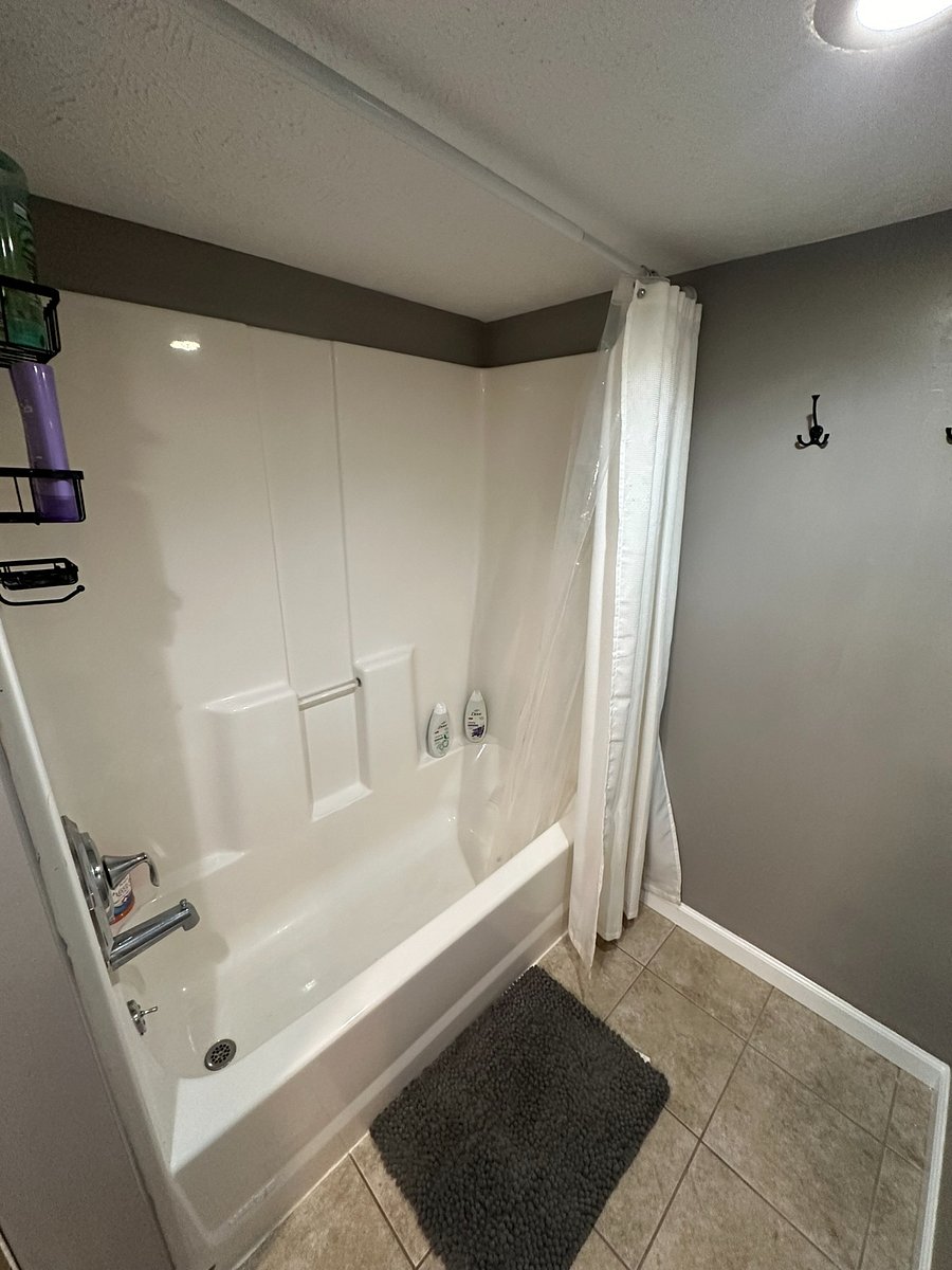 Full bathtub in main-floor bathroom.