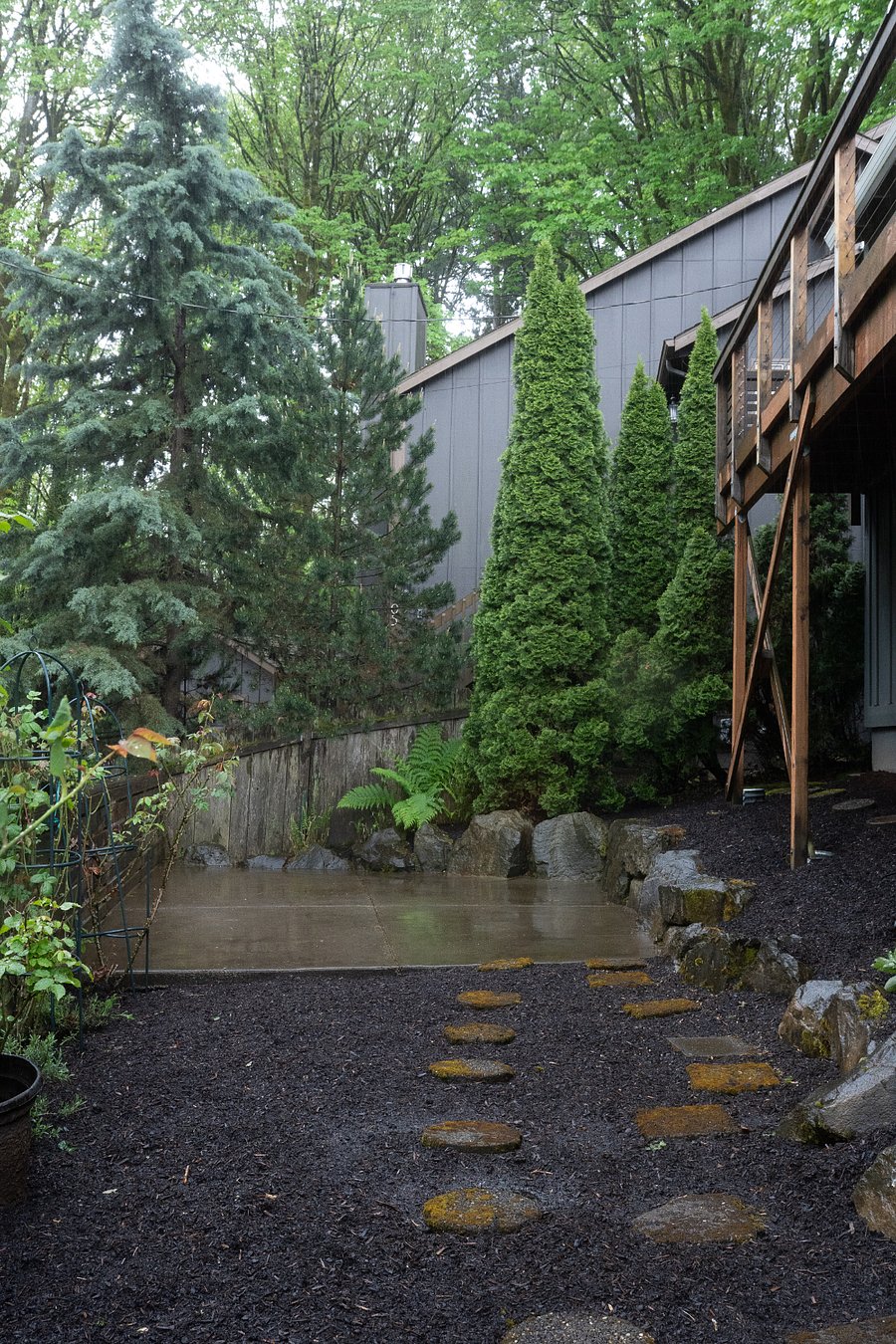 Small concrete area outside of your main entrance.