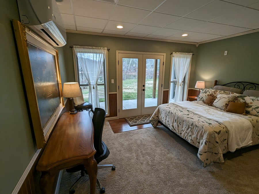 Fully furnished with extra bed linens, pillows, and blankets.