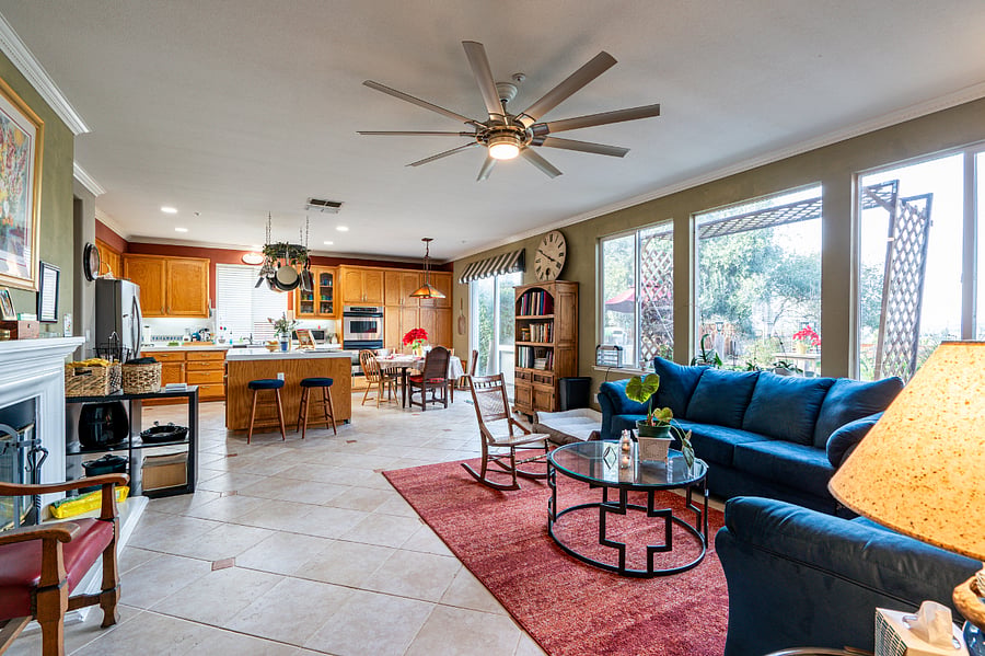 Family room to kitchen view.