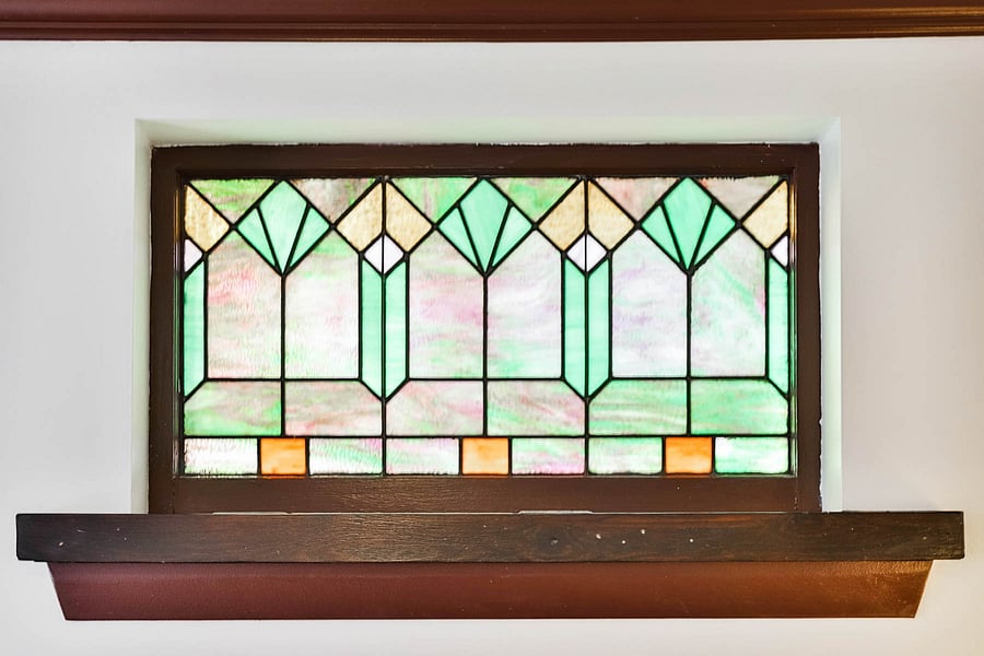 Original stained glass window.