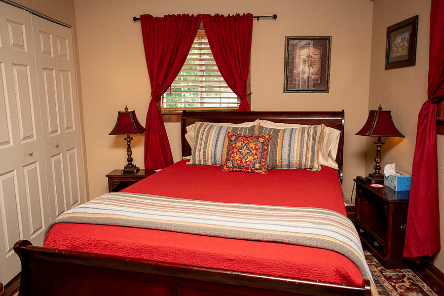 Rock Room - Queen Bed with private door to patio. Full linen exchange biweekly.