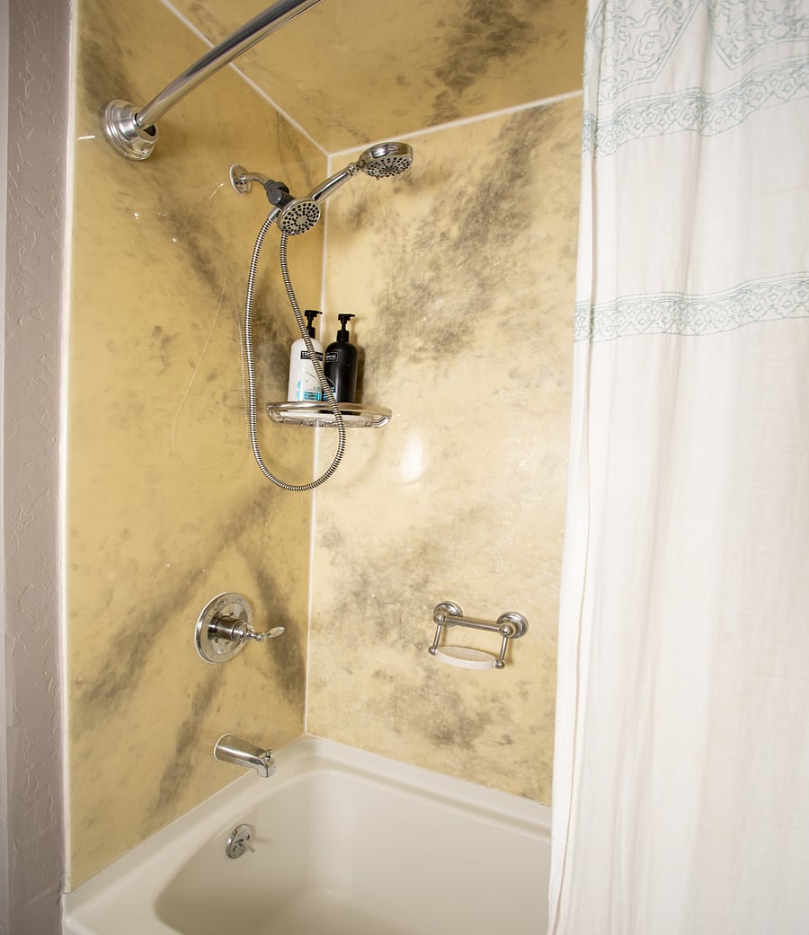 Teal Bathroom - full size tub/shower