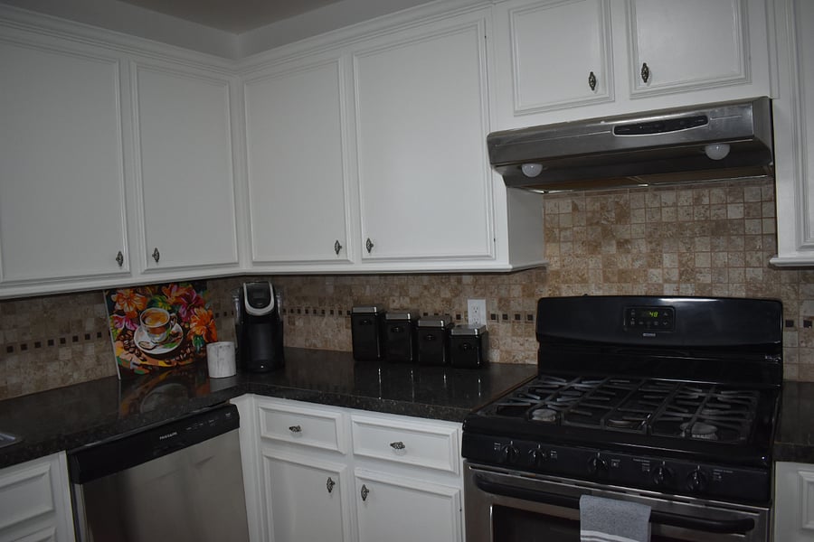 Kitchen Stove and Coffee Area