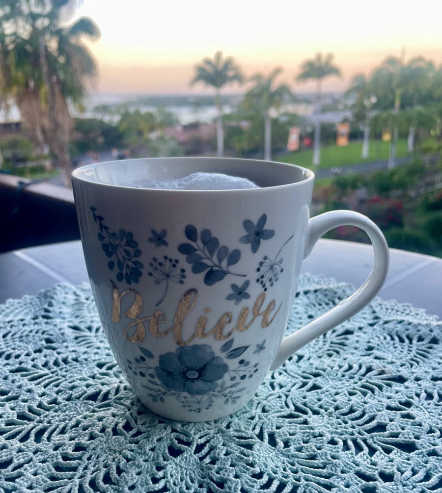 Watch the surf with morning coffee