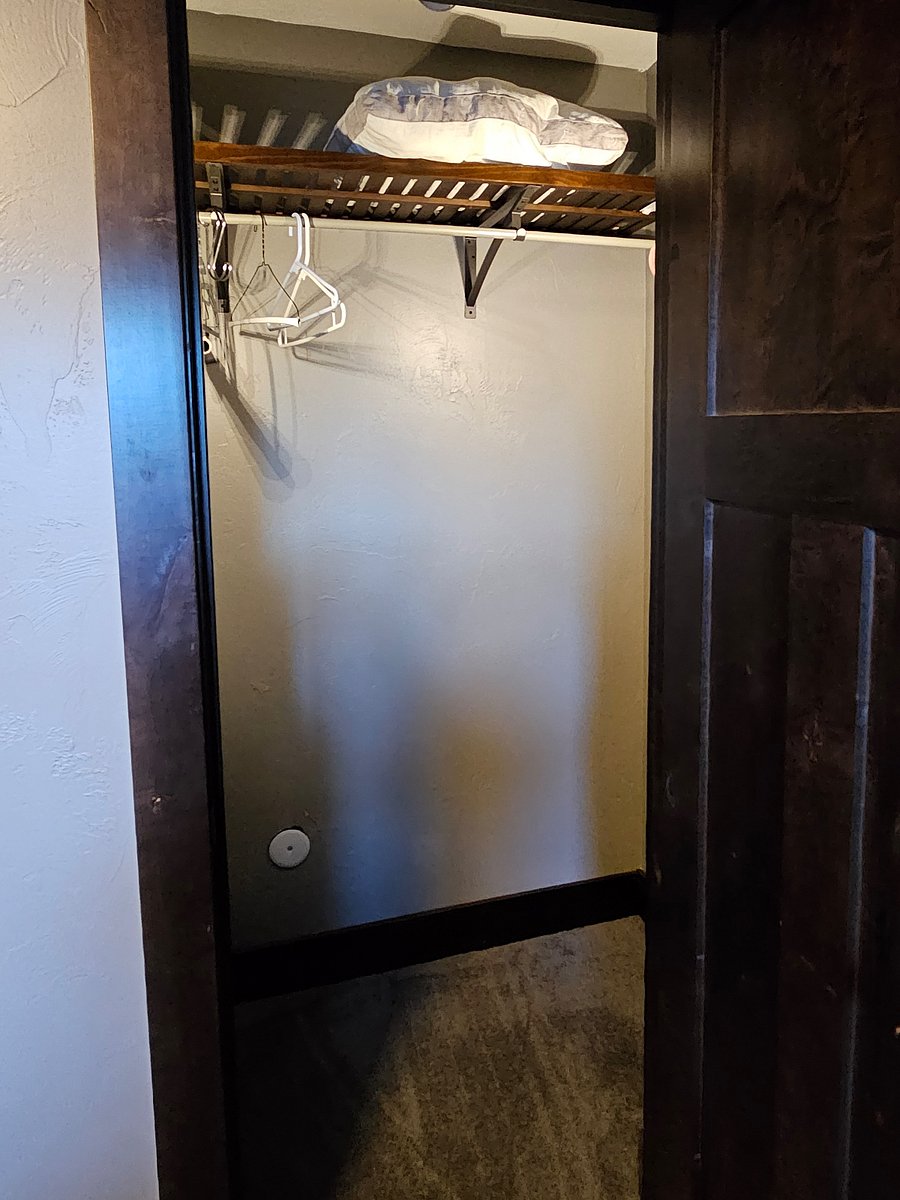 nice sized closet for the bedroom. lights inside.
