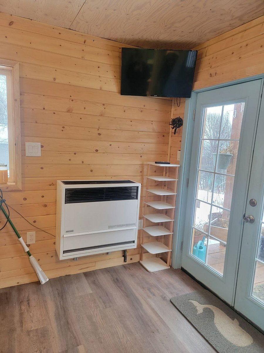 Entryway with heater, double french doors to enjoy the view