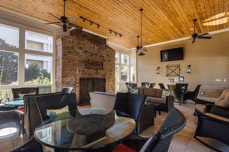 Large Screened gathering room off pool deck