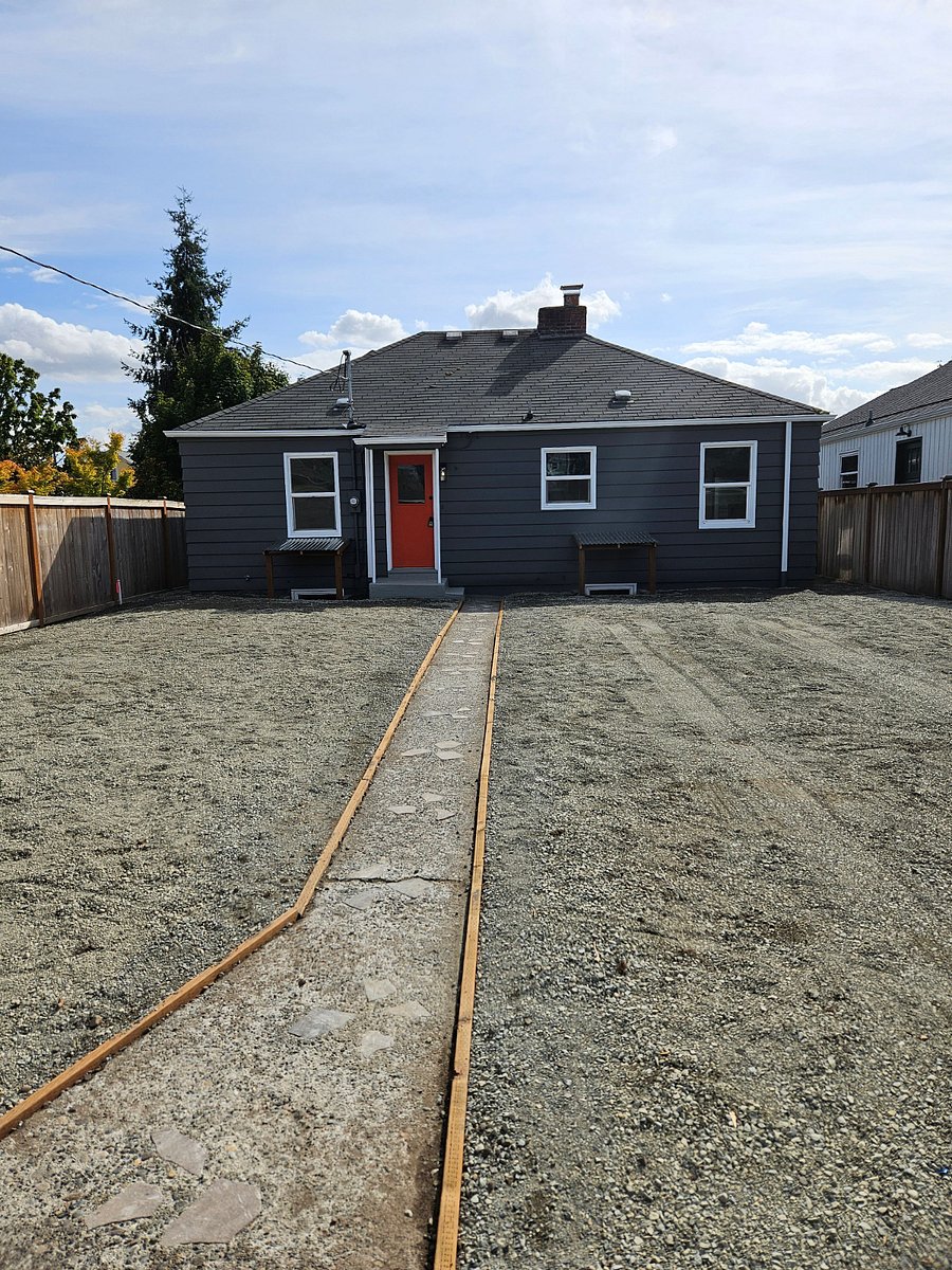Back yard and parking area