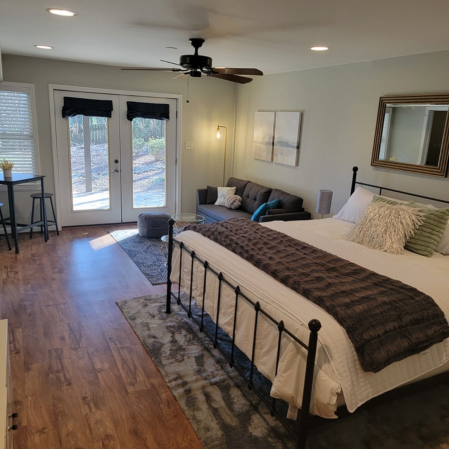 King size bed + full size sofa bed
