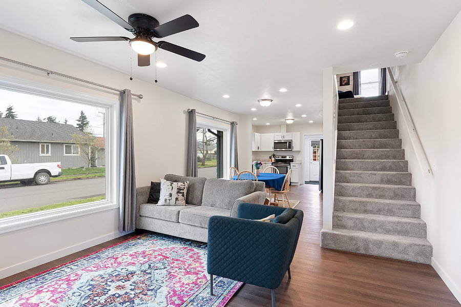 Living Room-Stairs to second floor