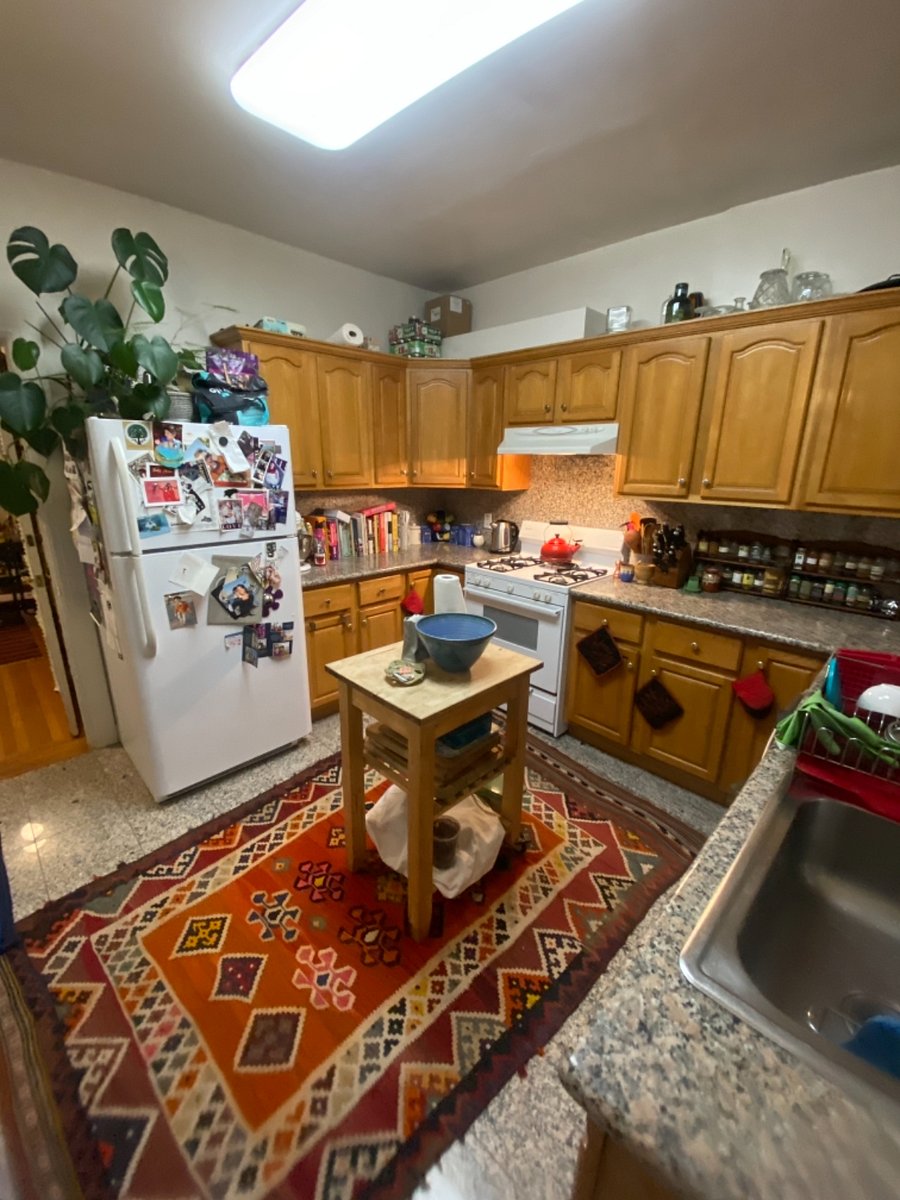 Kitchen. Full sized refrigerator