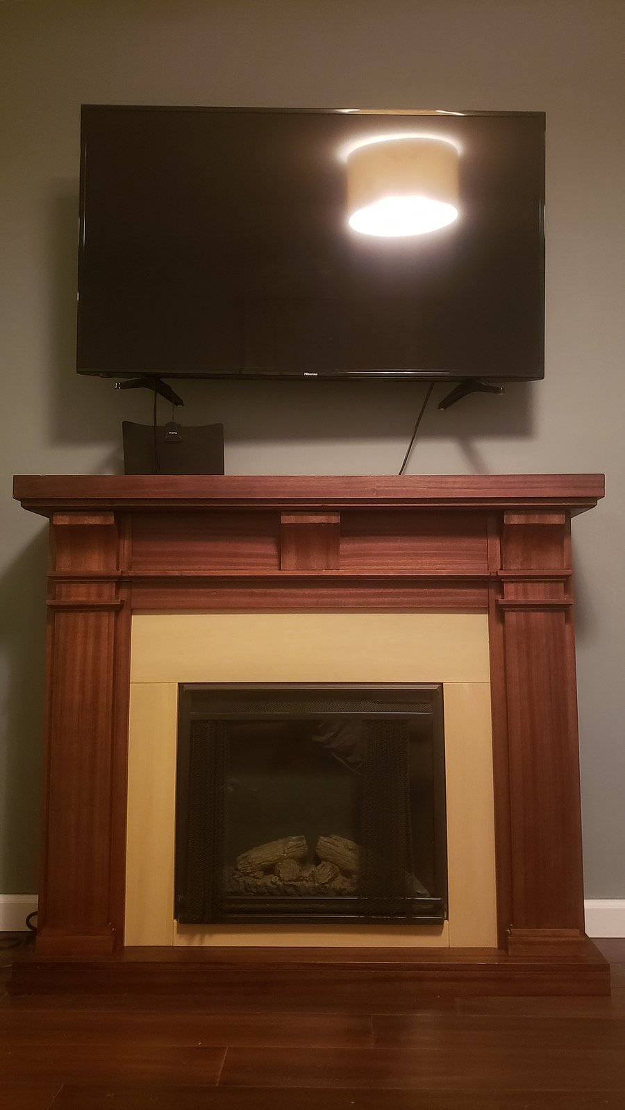 42" tv and electric fireplace to help wind down