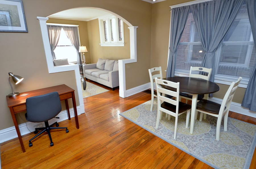 Dining Room With Dining Table, Desk & Office Chair 