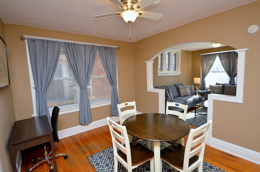 Dining Room With Dining Table, Desk & Office Chair