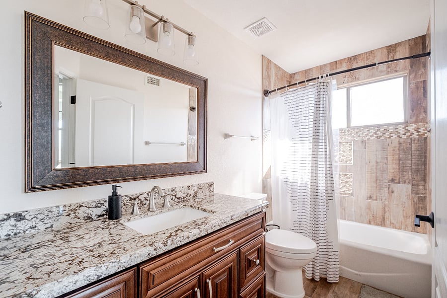 Full guest bathroom with shower and tub