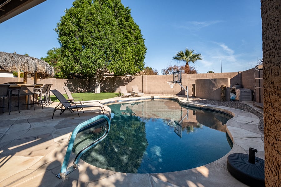 Large pool with lounge chairs