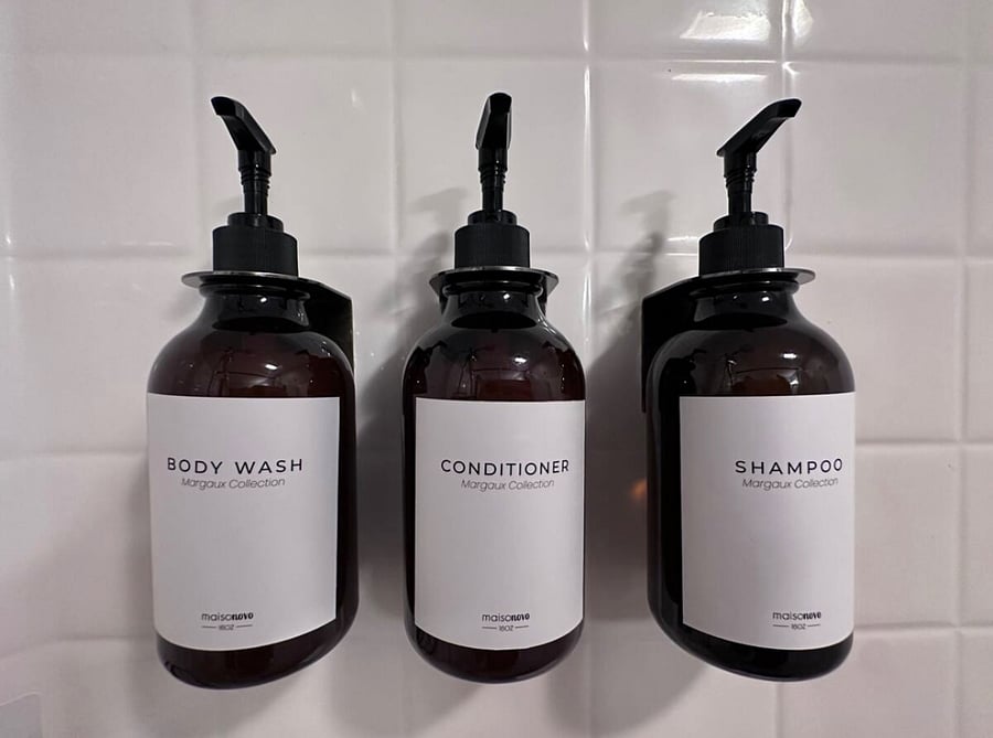 shampoo, conditioner, body wash