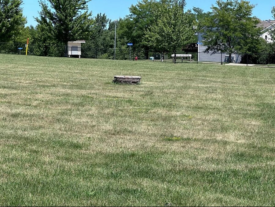large yard with fire-pit