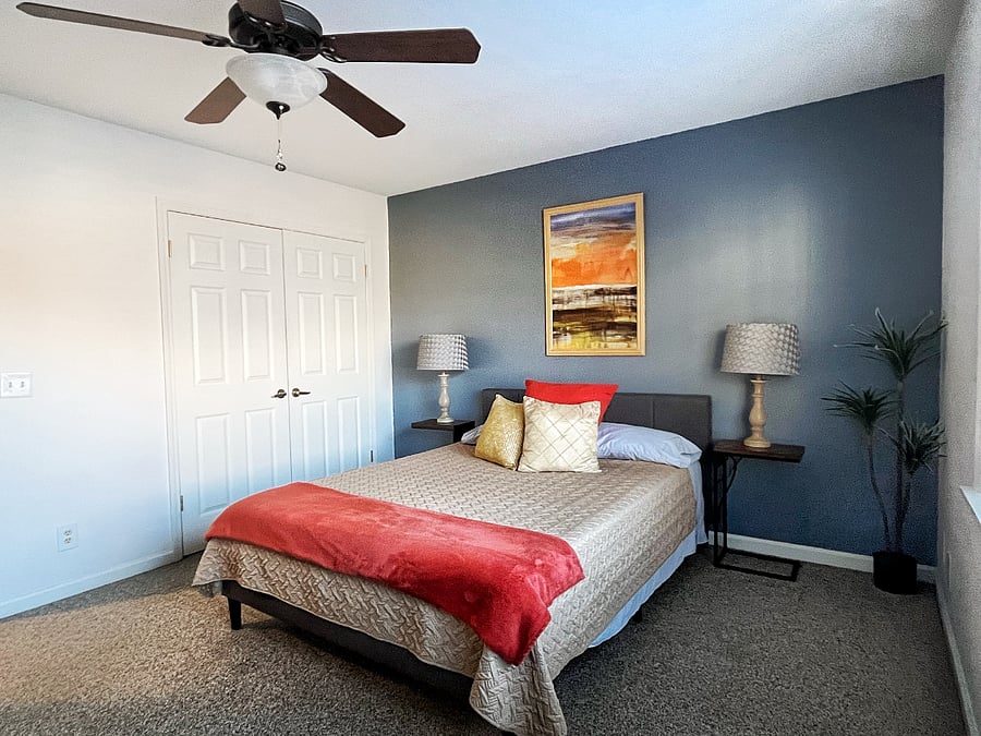Master Bedroom Upstairs with Wide Closet, Dresser & Desk