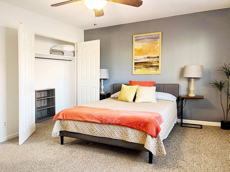 Master Bedroom Upstairs with Wide Closet, Dresser & Desk