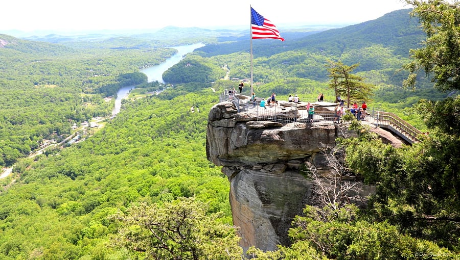 Chimney Rock State Park is a popular hiking destination nearby
