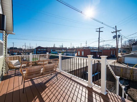 Enjoy a cozy outdoor space, equipped with furniture!