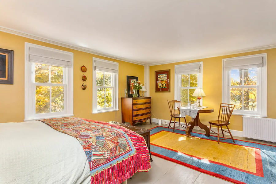 First bedroom with beautiful antique furniture