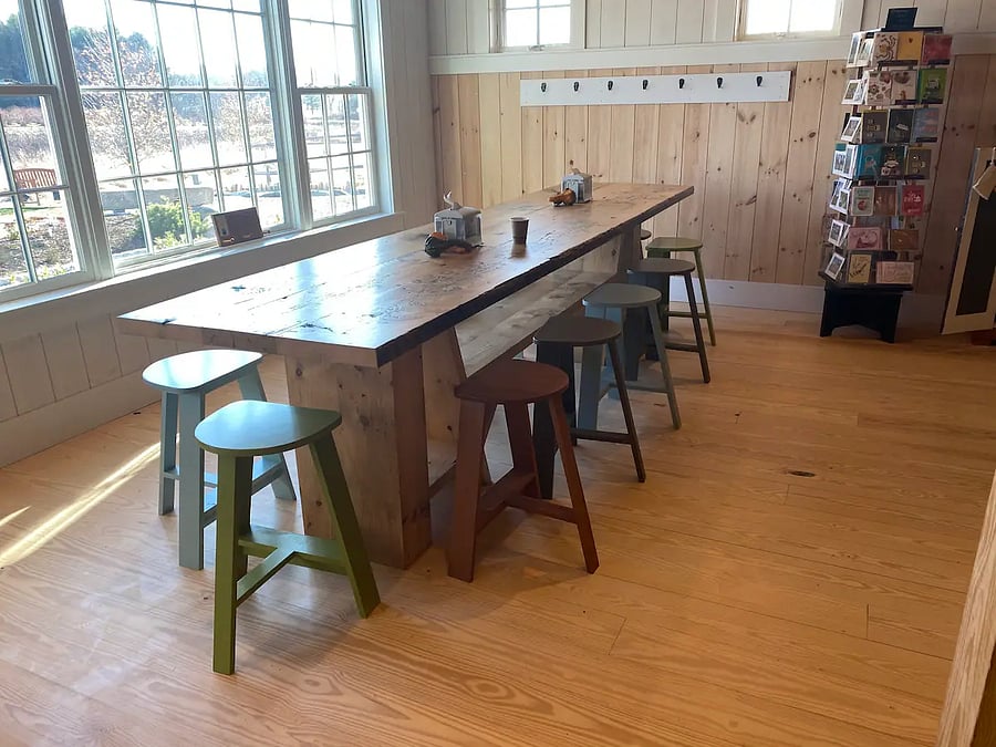Community table in new farm stand