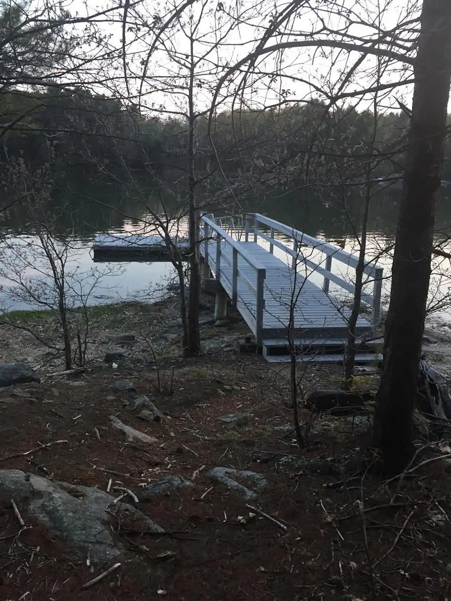 Dock with float and swim ladder