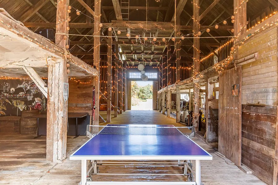 Ping pong in the barn!
