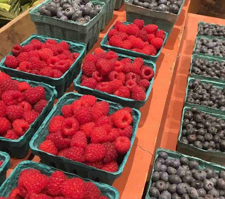 Fresh fruit in season.