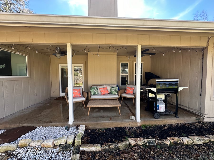 Enjoy time on the back patio relaxing or cooking on the gas grill.