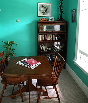 Study area in front, street view suite.