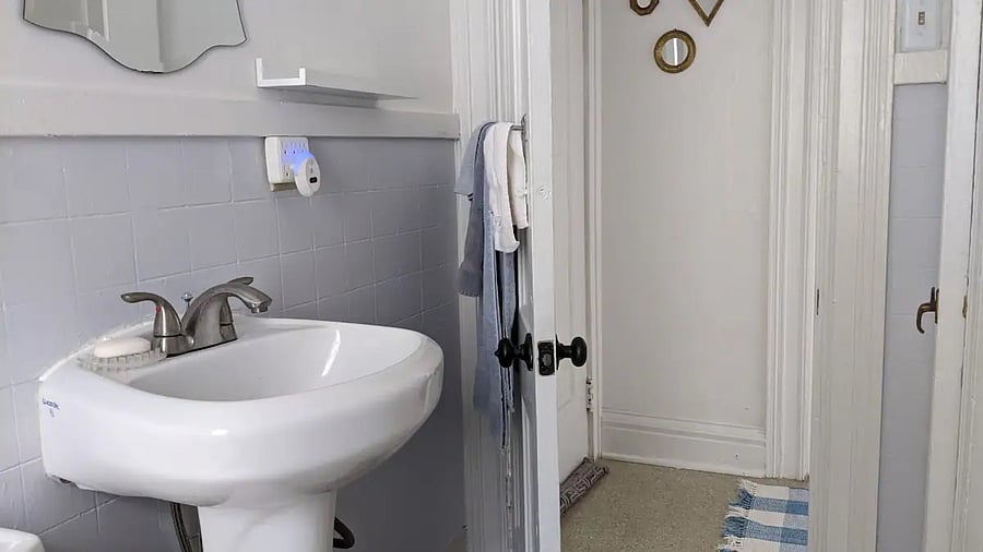 Bathroom in garden view suite of second floor flat.