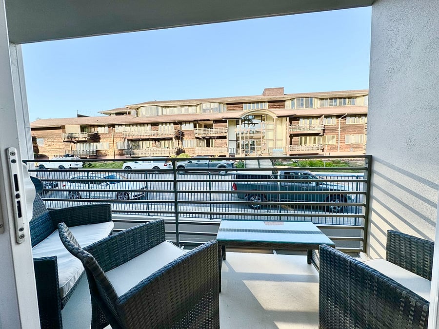 Enjoy your coffee on the morning sun drenched private balcony