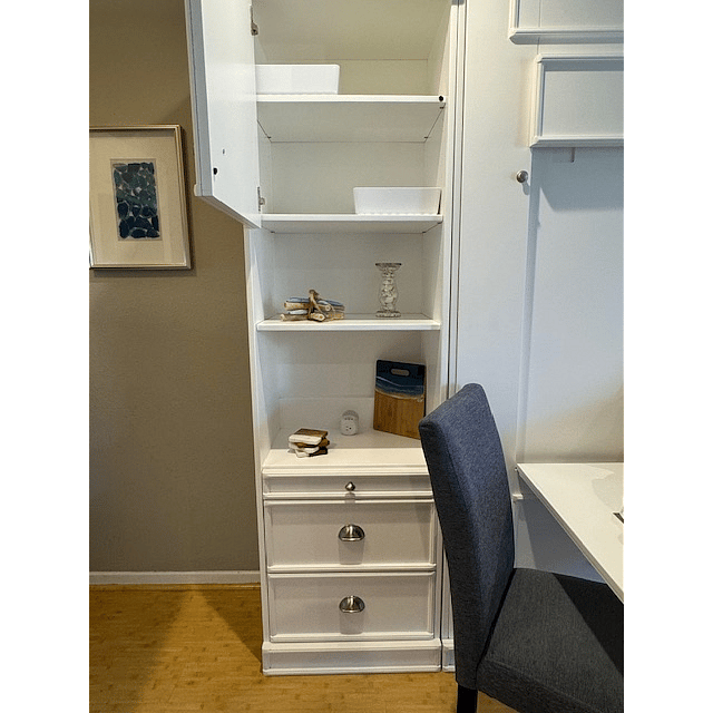 Pull out night table and phone charging station
