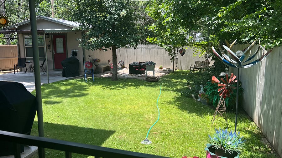 Shared backyard plus you can see the Tiny House Rental