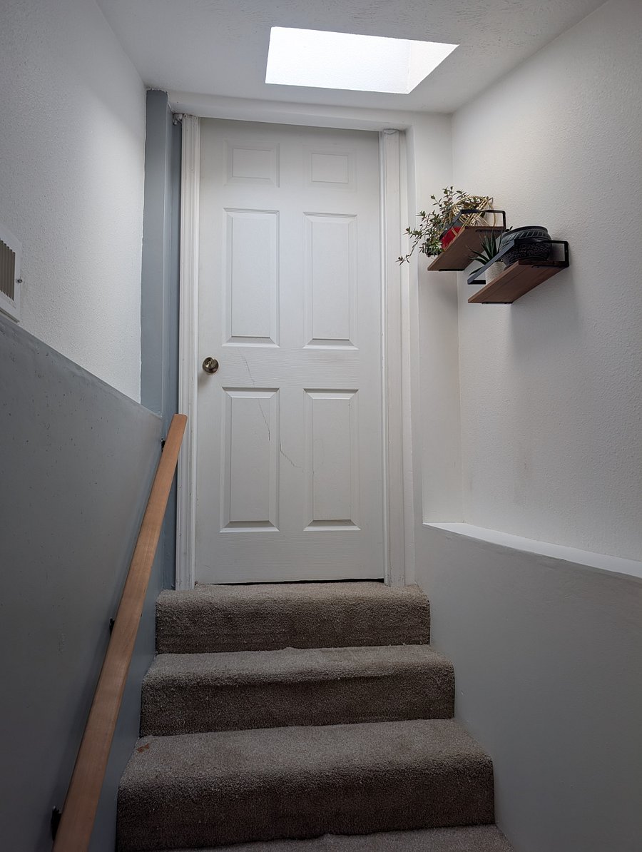 Stairway to upper part of house where I live (no guest access to upstairs)