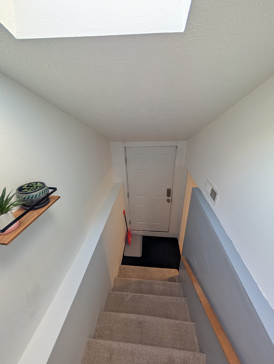 Interior view of the private entrance to basement