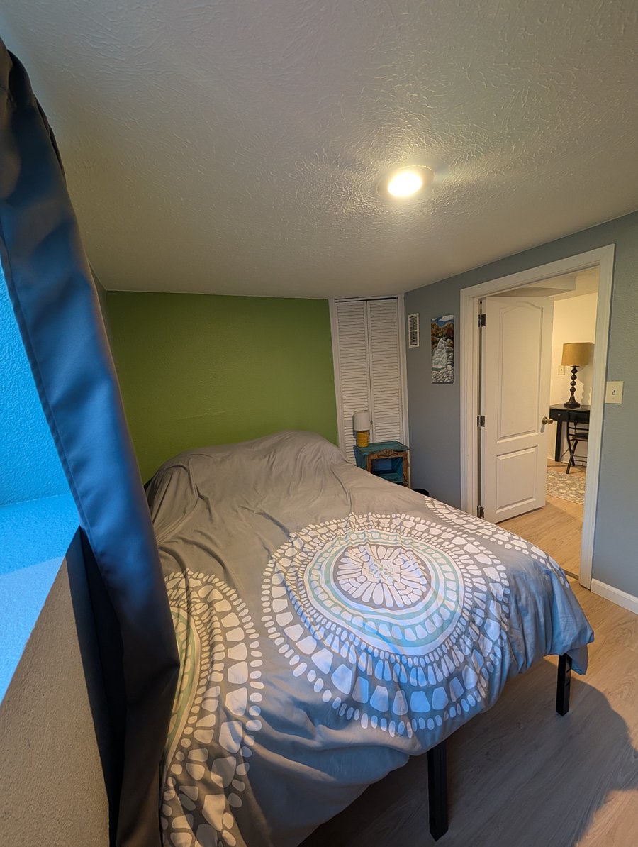Bedroom off of living room
